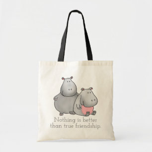 True Friendship Hippo Canvas tas