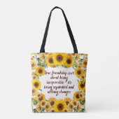 True Friendship Quote Tote Bag – Trendy & Creative (Achterkant)
