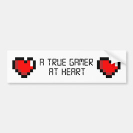 True Gamer op Heart Bumpersticker