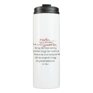 True Grandmoeder Quote Red Flower White Thermosbeker