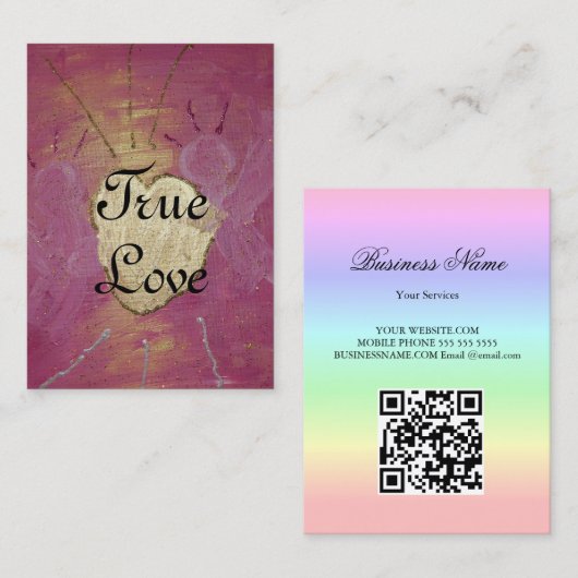 True Love Angel QR-Code Contactkaartje (Voorkant / Achterkant)