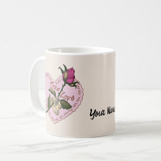 True Love Bagues Rose mariage mug (Devant gauche)