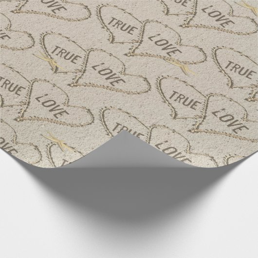 True Love Beach Hearts with Starfish Cadeaupapier (Hoek)