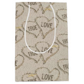 True Love Beach Hearts with Starfish Medium Cadeauzakje (Voorkant)