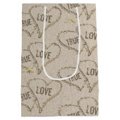 True Love Beach Hearts with Starfish Medium Cadeauzakje (Achterkant)
