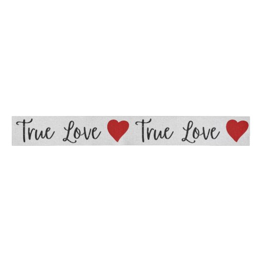 True Love Black Glitter Valentijns Grosgrain Lint (Voorkant)