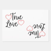 True Love Black Valentijns Inpakpapier Vel (Voorkant)