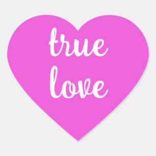 True Love Bright Roze Heart Stickers