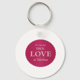True Love Button Key Ring Sleutelhanger
