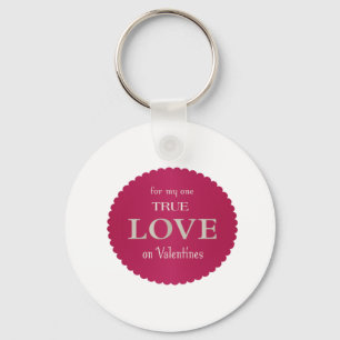 True Love Button Key Ring Sleutelhanger