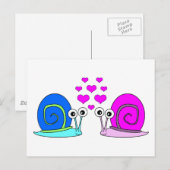 True Love - Carte postale Cartoon Snail (Devant / Derrière)