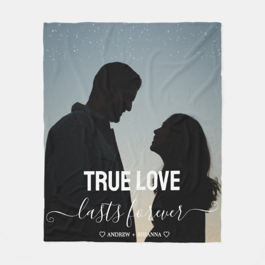 True Love Couple Photo Fleece Blanket (Voorkant)