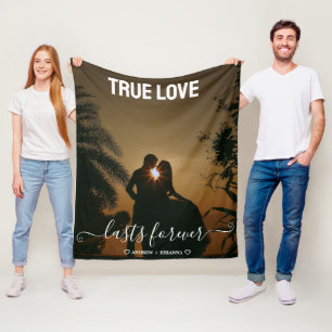 True Love Couple Photo Fleece Blanket