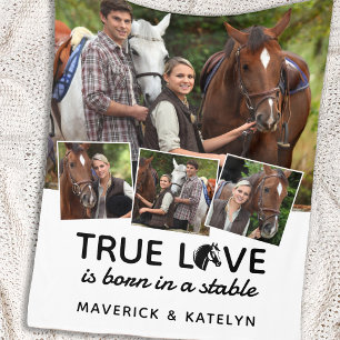True Love Custom Paardenliefhebber 4 Foto Fleece Deken