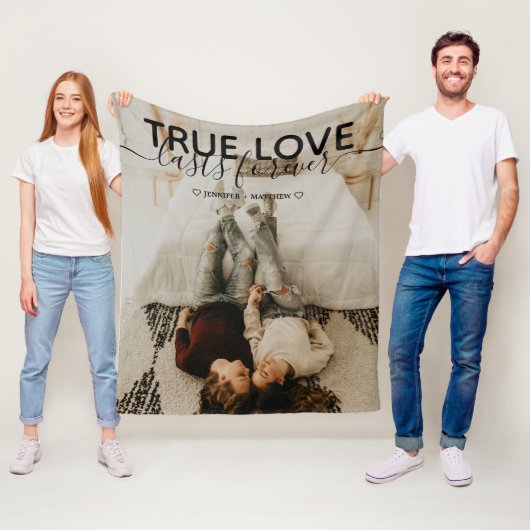 True Love Cute Couple-foto Fleece Deken (In situ)