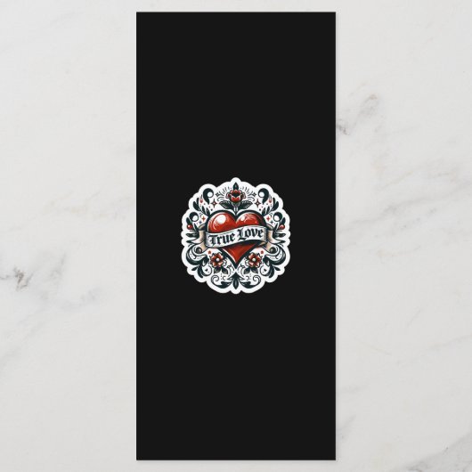 True Love Heart Tattoo Sticker Menu Mariage (Dos)