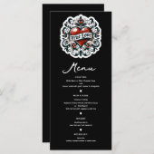 True Love Heart Tattoo Sticker Menu Mariage (Devant / Derrière)