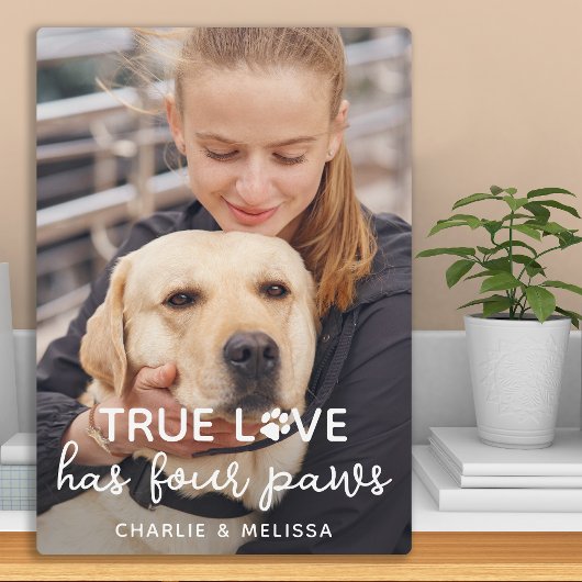 True Love heeft 4 Paws Custom Pet Hondenliefhebber Fotoplaat