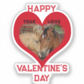 True Love Horses Conversation Heart Valentine Sticker (Voorkant)