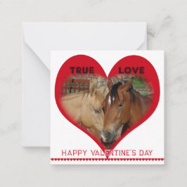 True Love Horses in Red Heart Valentine's Day Card Notitiekaartje