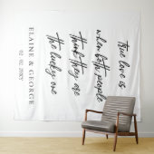 True Love is Wedding Photo Backdrop Wandkleed (In Situ (horizontaal))
