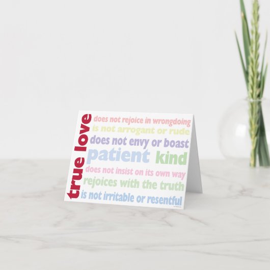 True Love Note Kaart (Voorkant)