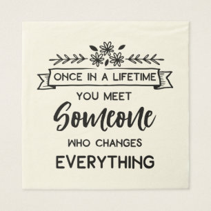 True Love Quote Wedding Vrijgezellenfeest Zwart Wi Servet