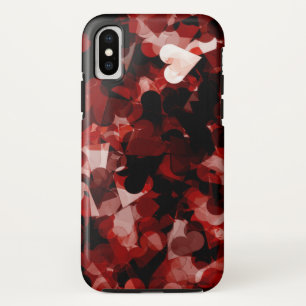 True Love Red Hearts Emotion met zwarte roze kleur iPhone X Hoesje
