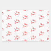 True Love Red Valentine's Wrapping Feuilles papier (Devant 3)