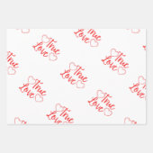 True Love Red Valentine's Wrapping Feuilles papier (Devant 2)
