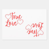 True Love Red Valentine's Wrapping Feuilles papier (Devant)