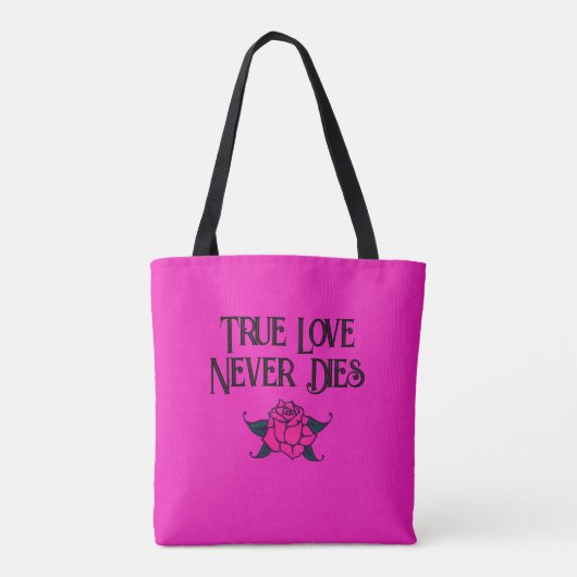 True Love Roze Schedel Paar Custom Draagtas (Achterkant)