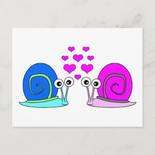 True Love - Snail-Cartoon Briefkaart