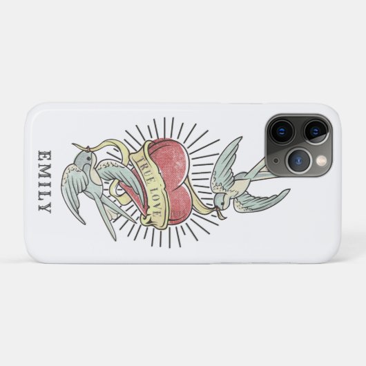 True Love | Tattoos met hart Case-Mate iPhone Case (Achterkant (horizontaal))