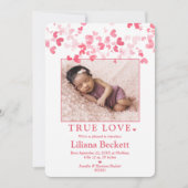 "True Love" Valentijn Foto geboorteaankondiging Aankondiging (Voorkant)