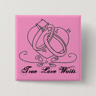 True Love Waits. Vierkante Button 5,1 Cm