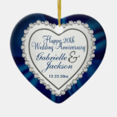 True Love Wedding / Jubileum - Navy Blue Keramisch Ornament (Voorkant)