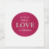 True Love Wine Bottle Wijn Etiket (Enkel label)