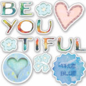 True-ly BeYOUtiful Blauw Sticker (Voorkant)