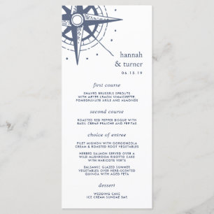True North Nautisch kompas Wedding Menu Kaart