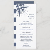 True North | Nautisch kompas Wedding Menu Kaart (Voorkant / Achterkant)