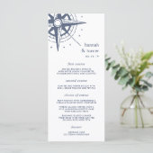 True North | Nautisch kompas Wedding Menu Kaart (Staand voorkant)