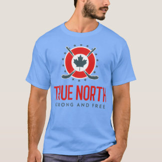 True North Strong and Free Hockey Canada Maple Lea T-shirt
