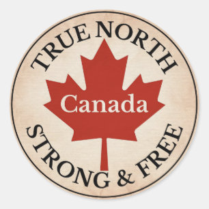 True North Strong and Free Ronde Sticker