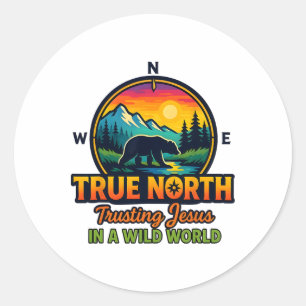 True North Vbs 2025 Jezus vertrouwen Wildernis Chr Ronde Sticker