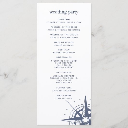 True North Wedding Ceremony Programma (Achterkant)