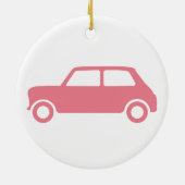 True Pink Mini Cooper Ornament - Centraal (Achterkant)