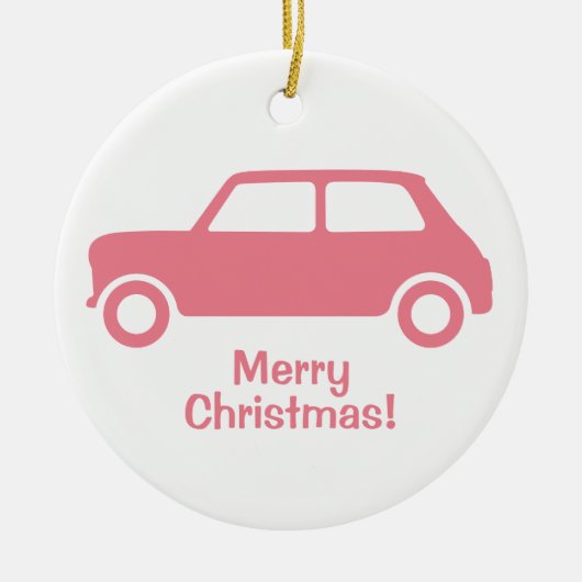 True Pink Mini Cooper Ornament - Personaliseer uw  (Voorkant)