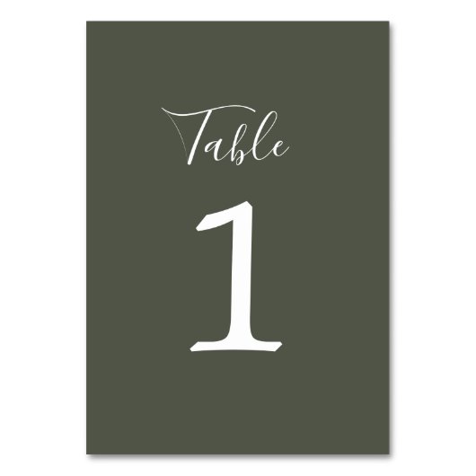 True Simplicité 1 Mariage Numéro de table (Dos)