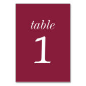 True Simplicité 2 Claret Mariage Numéro de table (Dos)